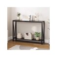 thumbnail image 1 of Dragonpad 2-Tier Narrow Console Sofa Table With Storage Shelf, Wood Entryway Table, V Side Design, 50 Lbs Load Capacity, Metal Frame Multipurpose Accent Tablefor Living Room Bedroom Couch Hallway, 1 of 11