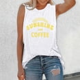 thumbnail image 2 of WEIWEN Sleeveless Tops for Women Summer Casual Sunshine and Coffee Printed Athletic Workout Shirts Loose Fit Womens Tank Tops White, L, 2 of 5
