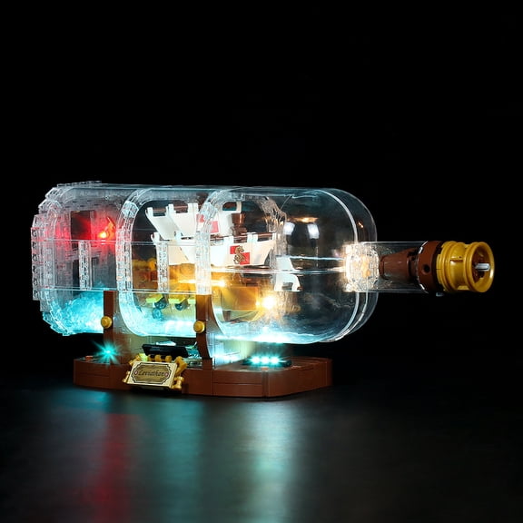 LED Light Kit for Legos 21313 bottles in the middle ship Building Set, Sound Control Version Lighting Kit Compatible with Legos 21313 Set (Only Lights Kit Without Model)