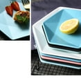 thumbnail image 2 of Masteelf  Breakfast Plate Hexagon Plates Porcelain Matte Dinner Platters Blue, 2 of 8