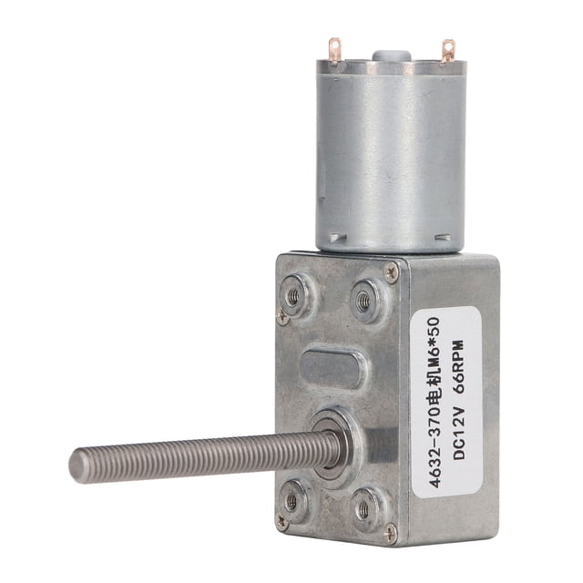 Motorreductor de CC con autobloqueo, cabezal M6, rosca de eje giratorio, reducción de velocidad, 12 V CC, 66 RPM