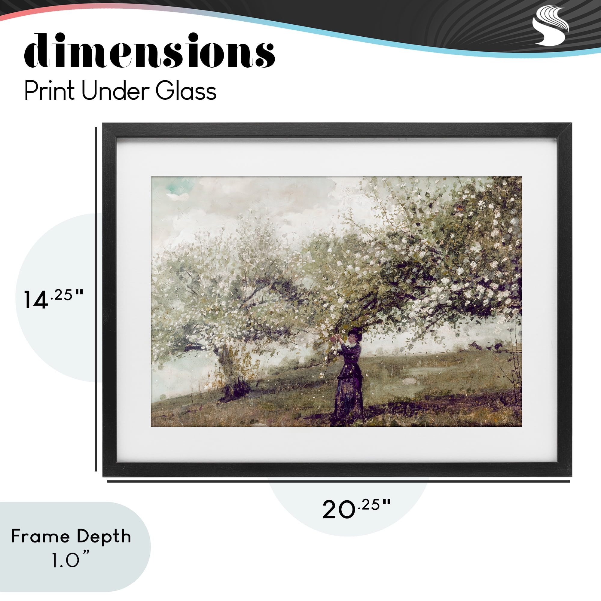 Stupell Industries Vintage Gathering Spring Blossoms Black Framed Print Under Glass, design by Leah Straatsma