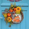 thumbnail image 5 of Corona de otoño para puerta de entrada, corona de Acción de Gracias, decoración de cosecha para puerta de porche de granja, Acción de Gracias Como se muestra, Como se muestra, 5 of 5