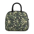 thumbnail image 2 of Insulated Lunch Bag for Women, Floral Print Oxford Fabric Lunch Box, Leakproof Thermal Cooler Tote for Work, School & Picnic, Camo, Camouflage Print, 2 of 5