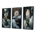 thumbnail image 3 of Designart "Winter White Calla Lily Bloom I" Floral & Botanical Framed Wall Art Set Of 3 - White Lily Frame Gallery Set For Office Decor, 3 of 6