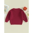 thumbnail image 4 of Bagilaanoe Newborn Baby Girl Boy New Year Clothes Knitted Sweater Long Sleeve Letters Embroidery Pullover 3M 6M 9M 12M 18M Infant Warm Jumpers Tops Fall Loose Knitwear, 4 of 9
