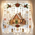 thumbnail image 4 of Clearance! Christmas Wind Chime Gingerbread House Hanging Decoration with Crystal Pendants Bells for Holiday Indoor Outdoor Porch Garden Yard Home Party Xmas Seasonal Decor Ornament, 4 of 6