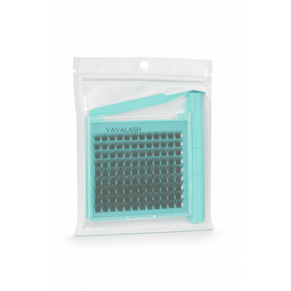 VAVALASH DIY Lash Extension Kit Diva Volume Lash Clusters 10-18mm Magic 088 Cluster Lashes DIY Individual Eyelash Extension Kit with Lash Bond and Seal Glue, Lash Applicator(Mini Diva,10-18MIX)