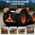 thumbnail image 1 of EDTara Orange 3-In-1 Quick Hitch, Category 1 Tractor 3-Point Hitch With 2" Receiver and Drawbar Adapter for Towing Implements, 1 of 6