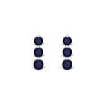 thumbnail image 3 of 0.42 ct Screw-Back Stud Earrings for Women | 2.9mm Round Cut Simulated Blue Sapphire | 18K White Gold, 3 of 5