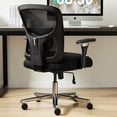 thumbnail image 2 of Kadyn 500LBS Heavy Duty Mesh Task Chair with Lumbar Support, Arm and Wide Comfy Seat, Office Chair Desk Chair for Living Room, Home Office, Study Room, Black, 2 of 6