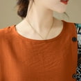 thumbnail image 6 of Sexlip Womens Swimsuit Set Floral Patchwork Cover Up Design Crew Neck Short Sleeve Loose Silhouette Quick Dry Fabric for Beach Outings Orange L, 6 of 7