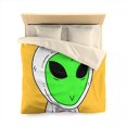 thumbnail image 4 of Green Alien V Face White Bunny Rabbit Visitor Microfiber Duvet Cover, 4 of 7