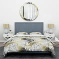 thumbnail image 1 of Designart « Motif Tropical Doré I » Ensemble de Housse de Couette Mi-Siècle, 1 of 4