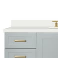 thumbnail image 4 of ARIEL 61" Grey Bathroom Vanity 1.5" Edge Pure White Quartz Countertop & Splash, Rectangular Sink, 2 Soft Closing Doors, 9 Full Extension Dovetail Drawers, Brushed Nickel, 4 of 9