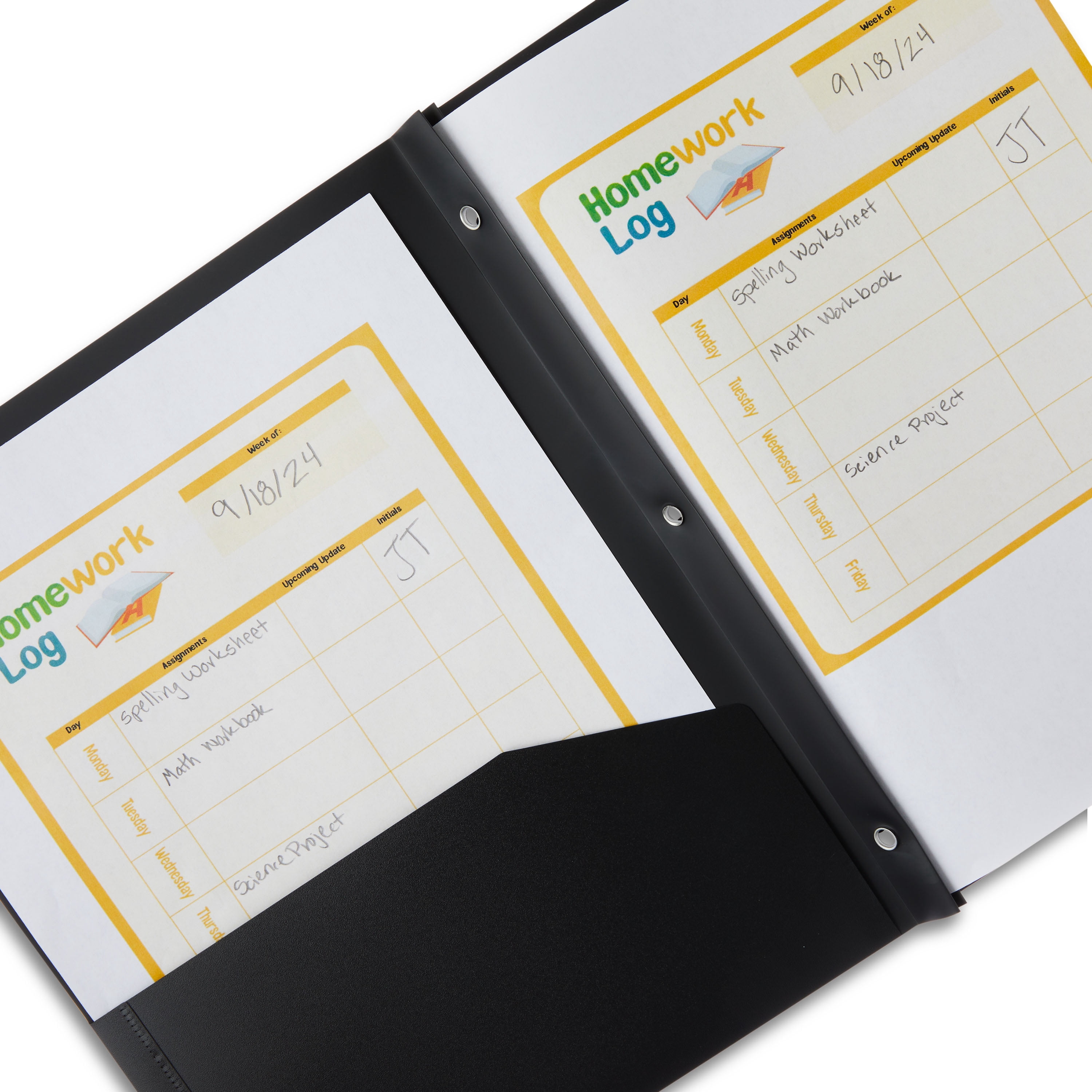 Pen+Gear Prong Fashion Paper Folder, Black with Gorilla, Letter Size, 9.4 in x 11.4 in