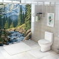 thumbnail image 7 of Autua Mountain Stream Trees Rocks Washable Shower Curtain 100% Polyester Bathroom Curtain with Hooks 60"x72, 7 of 7