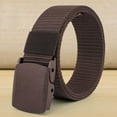 thumbnail image 2 of QURATI Men's Nylon Ratchet Belt Casual Web Click Belt with Slide Buckle for Jeans No Holes Adjustable Trim to Fit Coffee One Size, 2 of 4