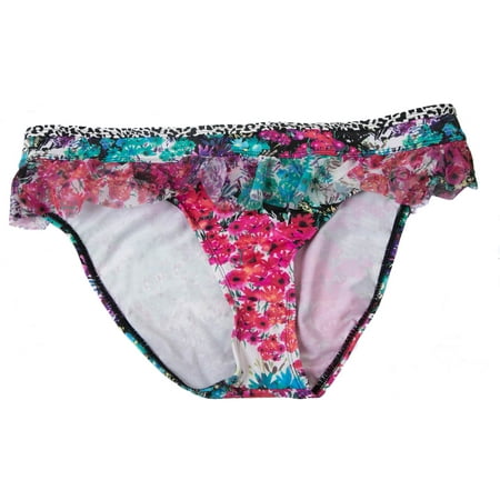 Kenneth Cole Reaction Women's Swimsuit Bottom Multi Color Floral And Animal Print Hipster