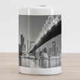 thumbnail image 2 of NYC Ceramic Toothbrush Holder, Queensboro Bridge over East River at Night with Manhattan Skyline Black and White Photo, Decorative Versatile Countertop for Bathroom, 4.5" X 2.7", Multicolor, 2 of 4