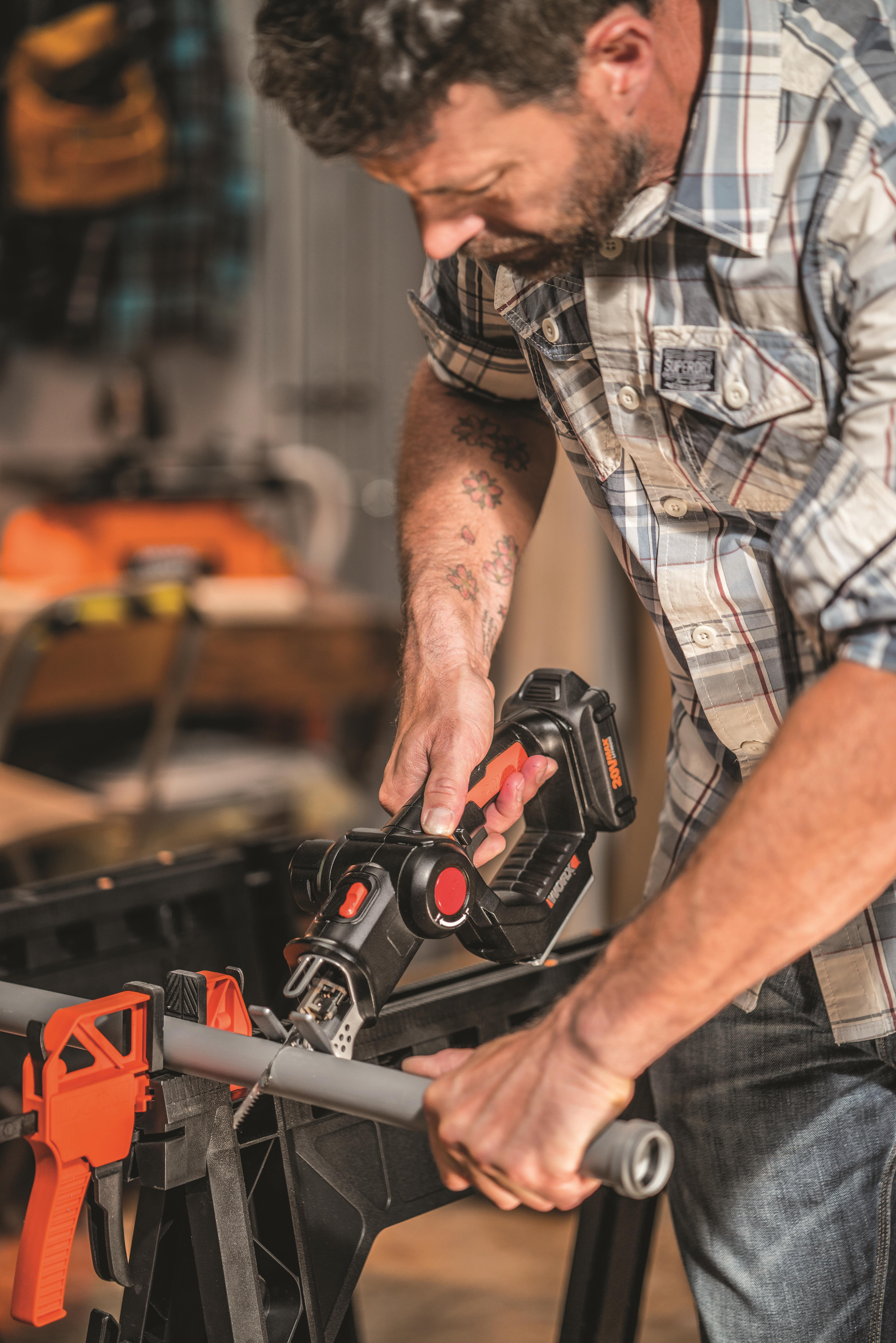 Worx Power Share 20V Axis 2 In 1 Reciprocating Saw And Jigsaw Kit
