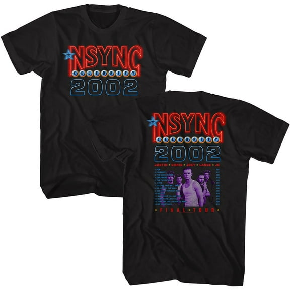 NSYNC Celebrity 2002 Black Adult T-Shirt 4Xl ***F&B***