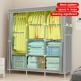 thumbnail image 6 of YOUPINS Clothes Organizer 3 Hanging Rod Shelf Portable Closet with Cover Clothes Rack Standing Closet Clothes Storage Wardrobe Garment Cabinet, 6 of 6