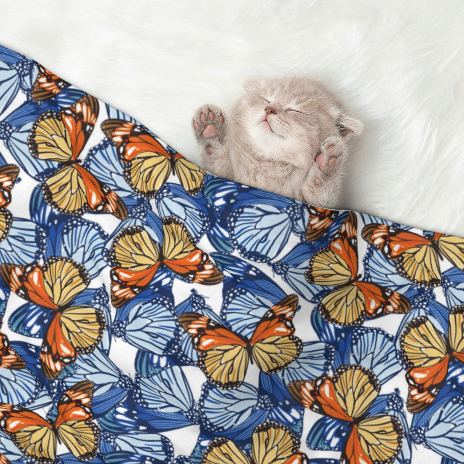 Naloa Colorful Butterfly1 Dog Blanket, 3 Sizes Cat Blanket for Indoor Cats Large Medium Small Dog Gifts-Medium