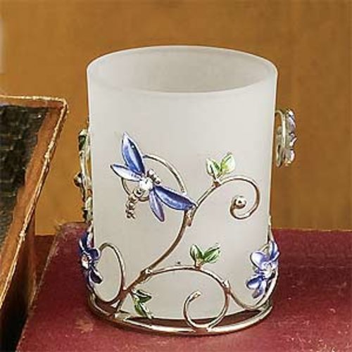 Dragonfly Candle Holder Floral Decoration Candelabra Votive Tealight