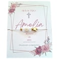 thumbnail image 1 of Pulsera Ajustable Dijes de Mariposa y Rosa con Cristales Recuerdo Con Tarjeta Personalizada Para Bautizo, Primera Comunión, Confirmación, Boda, xv Años,etc.Paquete de 10 Piezas, 1 of 5