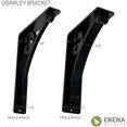 thumbnail image 2 of Ekena Millwork 2"W x 7 1/2"D x 10"H Crawley Wrought Iron Bracket, (Triple center brace) (2-Pack), 2 of 4