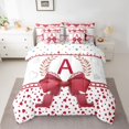 thumbnail image 2 of Castle Fairy Female Men Personalized Initial A Twin Bedding Sets 7-Piece,Romantic Love Heart Bedding Comforter Set Microfiber,Cute Ribbon Bow Knot Breathable Sheet Sets,Microfiber Bedroom Decor, 2 of 8