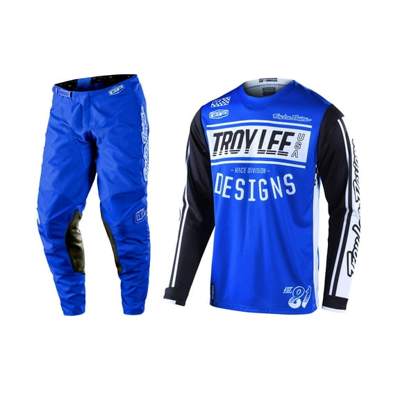 Troy Lee Designs 2022 GP Jersey and Pant Combo Race 81 Blue (Jersey X-Large / Pant W38)