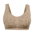 thumbnail image 3 of Asxite Women Plus Size Printed Wireless Lift Support Comfortable Breathable Everyday Bra Khaki 46/105, 3 of 4