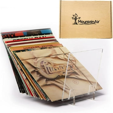 MountainAir - 50 LPs Acrylic Vinyl Record Storage Holder –Transparent Vinyl Record Holder – Modern Unique Style Acrylic Vinyl Stand – Record Display Holder