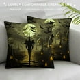 thumbnail image 3 of Cryptid Yellow Moon with Bats Siren Head Folklore Throw Pillow, 3 of 5