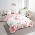 thumbnail image 3 of jejeloiu Personalized Gifts Bowknot Twin Bedding Sets 7-Piece,Letter C Bedding Comforter Set,Kawaii Bee Floral Sheet Sets For Child,Lightweight Room Decoration Reversible, 3 of 8