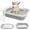 Grey-M, variant on Kitten Litter Box Portable Shallow Litter Box 17.7"x13.4"x4.9" Foldable Cat Toilet with Scoop Open Kitty Potty Pan with Litter Drop Pedal Easy to Clean Travel Kitten Toilet(Blue)