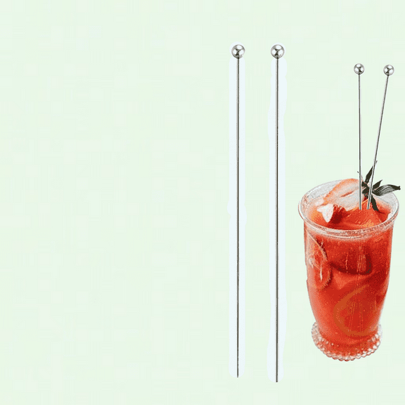 Stainless Steel Cocktail Picks Set of 15, 8-Inch Reusable Metal Appetizer Skewers for Bloody Mary, Martini, Olives, and Fruits