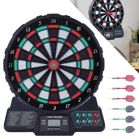 Electronic Dartboard 12  Target Area with 6 Darts LCD Scoring Indicator 159 Kinds of Games Support up to 8 Player(3 SET)