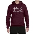 thumbnail image 2 of Wild Bobby, Faith.Hope.Love Heart Beat, Inspirational/Christian, Unisex Graphic Hoodie Sweatshirt, Maroon, XX-Large, 2 of 4
