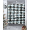 thumbnail image 4 of Christmas Shower Curtain Snowflake Black Plaid Shower Curtains for Bathroom Decor Snow Winter Christmas Decoration Bath Curtains Sets with Hooks Waterproof, 72x84 in, 4 of 6