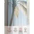 thumbnail image 7 of Blue Coastal Semi Sheer Curtains 108 Inch Length 2 Panels Set, Summer Palm Trees Vacation Watercolor Sheer Kitchen Curtain Privacy Voile Window Curtain for Living Room Bedroom Rod Pocket Drapes, 7 of 7