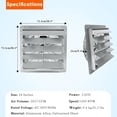 thumbnail image 6 of EuKer 24" Wall Mounted Fan, 3837 CFM/1400 RPM Heavy-Duty Ventilation Fan with Auto Aluminum Shutters for Attic, Garage, Silver, 6 of 7
