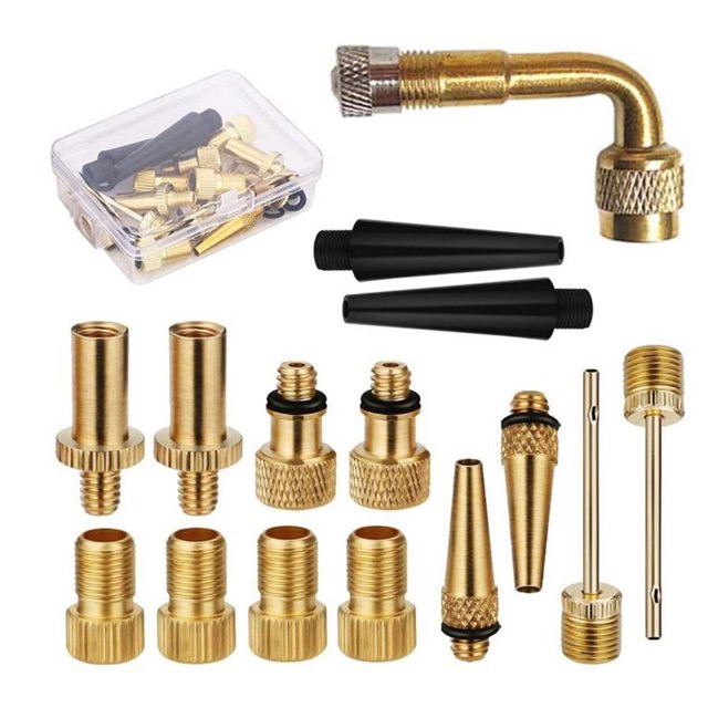 Volkmi 1 set Bicycle Valve Adapter Kit Bicycle Valve Manifold Valve Adapter SV AV DV Bicycle Pump Adapter + Extension Rod Kit