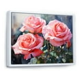 thumbnail image 2 of Designart "Dreamy Pink Rose Minimalism I" Roses Floater Framed Wall Decor, 2 of 5