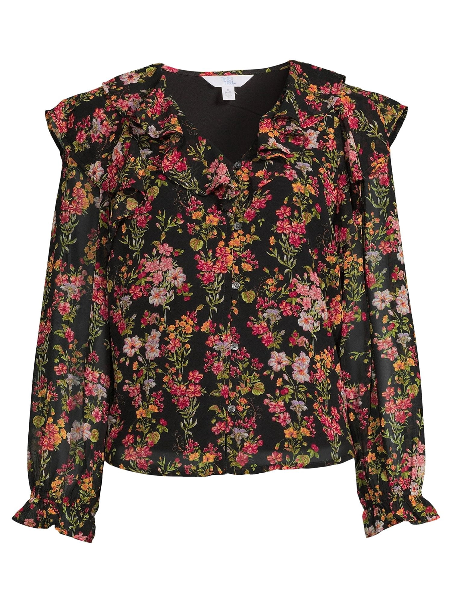 Time and Tru Women's Ruffle Blouse