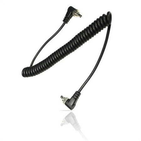 Foto&Tech Male to Male M-M FLASH PC Sync Cable Cord 12-Inch Coiled Cord with Screw Lock Suitable for Nikon Canon and most DSLR cameras Flash Trigger (Male to Male FLASH PC Sync Cable)