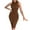 Brown—Clearance, variant on Fartey Womens Bodycon Midi Dresses Summer Sleeveless Crew Neck Party Cocktail Dresse Casual Elegant Solid Color Pencil Dresses Black L