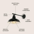 thumbnail image 5 of JONATHAN Y Wallace 12.25" 1-Light Farmhouse Industrial Indoor/Outdoor Iron LED Victorian Arm Outdoor Sconce, Black, 5 of 8